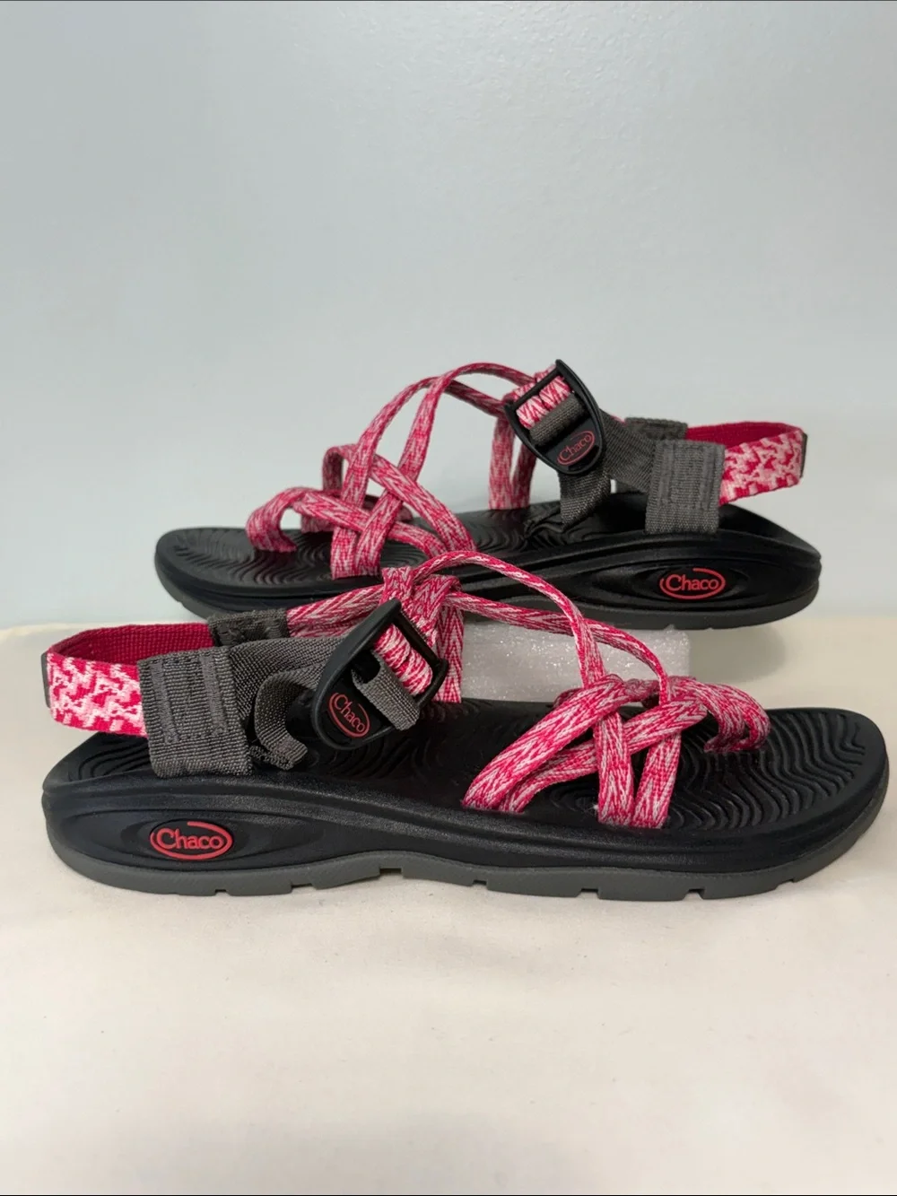 Chaco Women's Z/Cloud Pink and Black Strappy Outdoor Sandals